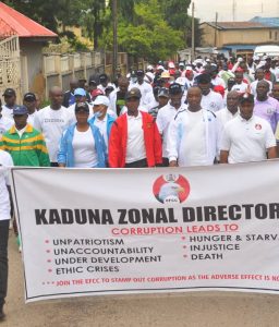 NIGERIA CUSTOMS SERVICE (NCS) COLLABORATES WITH THE ECONOMIC AND FINANCIAL CRIME COMMISSION (EFCC) IN A DAY-LONG WALK TO MARK THE 2024 AFRICAN ANTI-CORRUPTION DAY ON THURSDAY, 11 JULY 2024