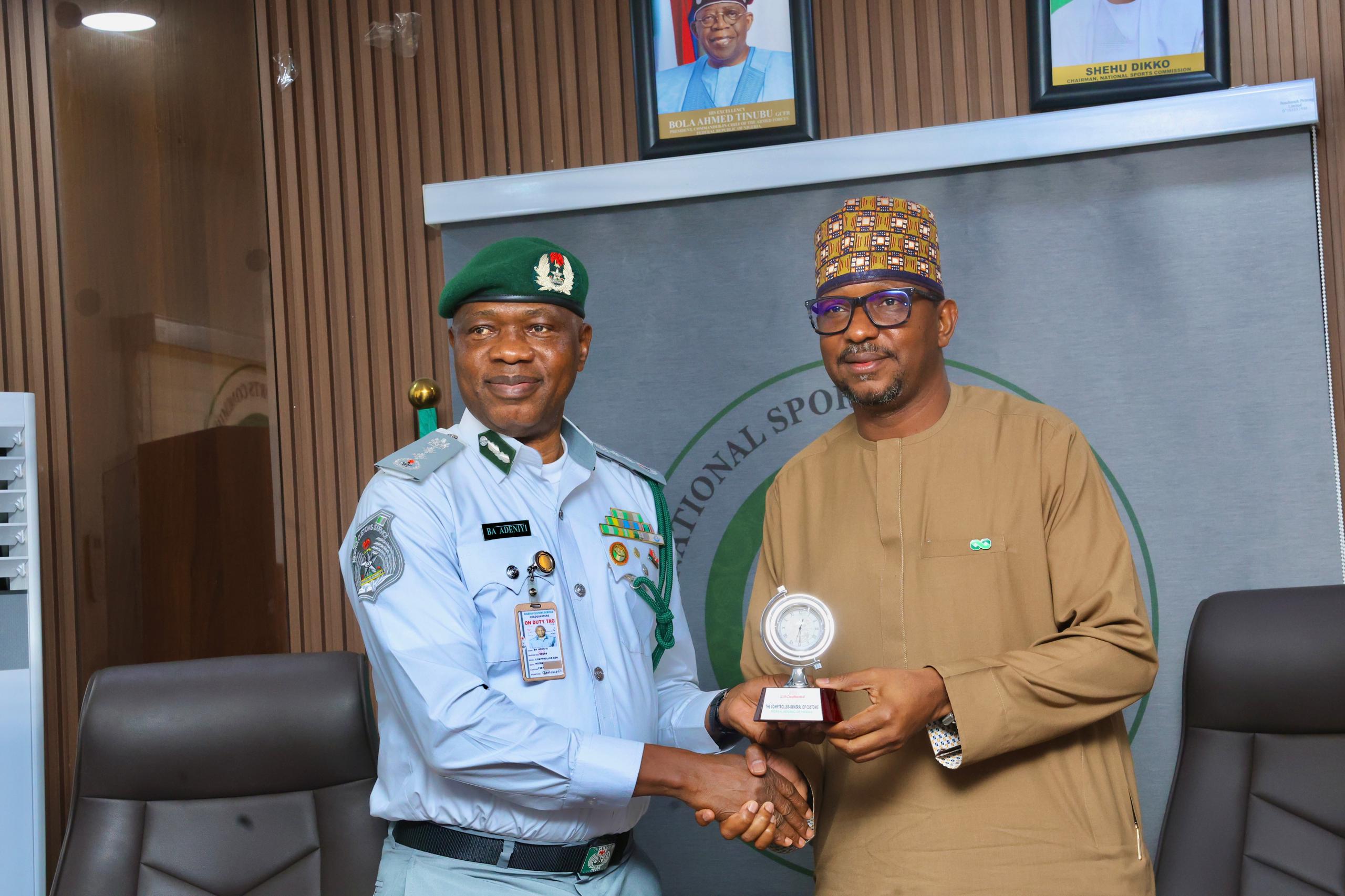 CUSTOMS PARTNERS NATIONAL SPORTS COMMISSION TO BOOST SPORTS IN NIGERIA 