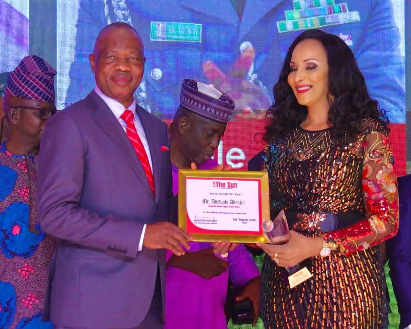 CRÈME DE LA CRÈME @ SUN NEWSPAPER AWARDS; AS CUSTOMS CG-ADENIYI IS HONOURED WITH PUBLIC SERVICE AWARD