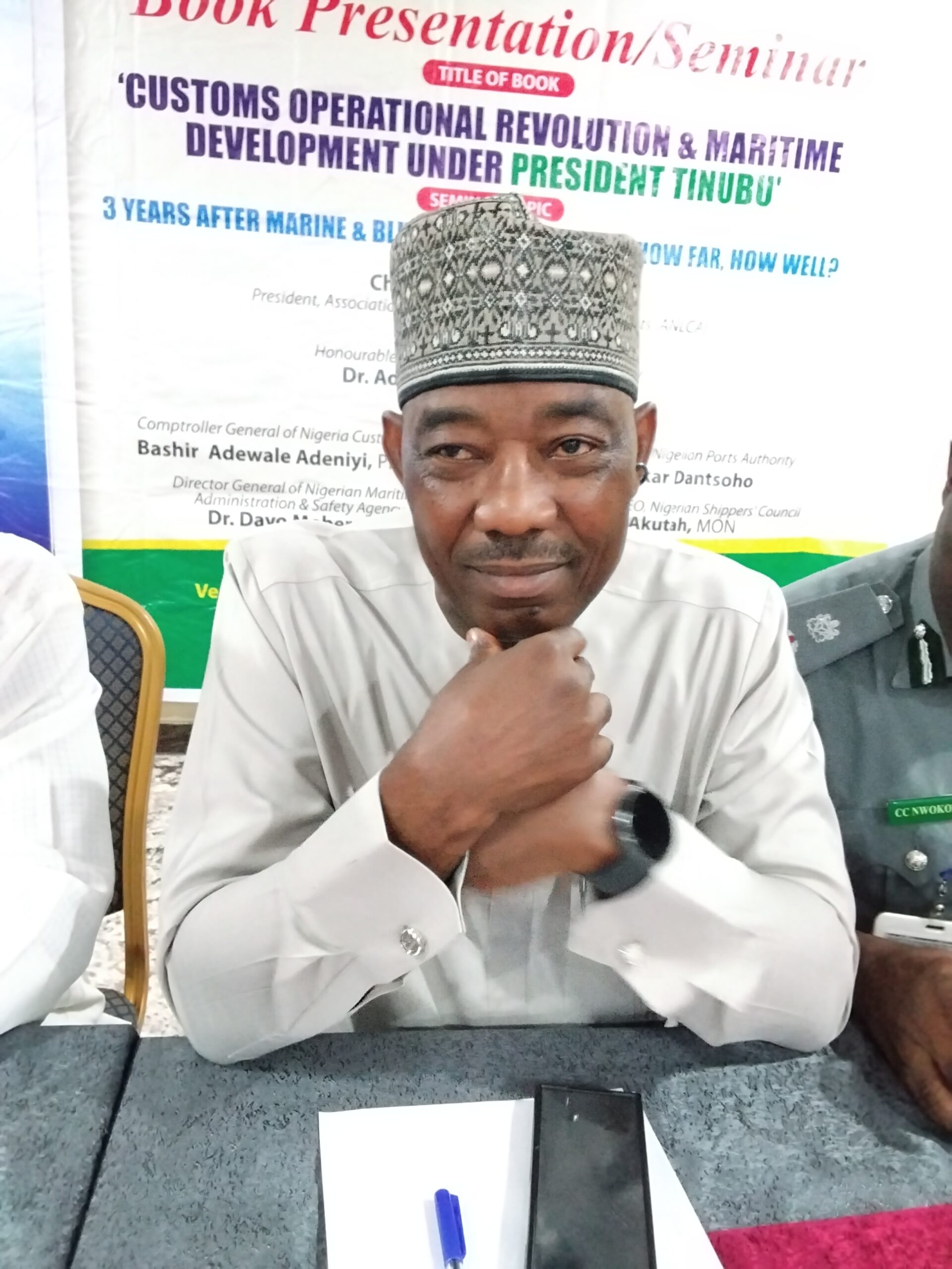 DCG NNADI REVIEWS THE BOOK‘ CUSTOMS OPERATIONAL REVOLUTION & DEVELOPMENT OF MARITIME INDUSTRY UNDER PRESIDENT TINUBU’